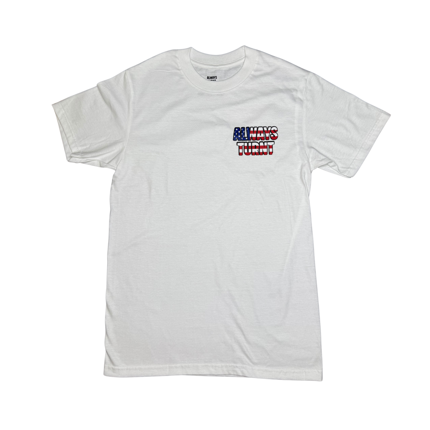 "RED, WHITE, AND TURNT" 4TH OF JULY EDITION WHITE TEE