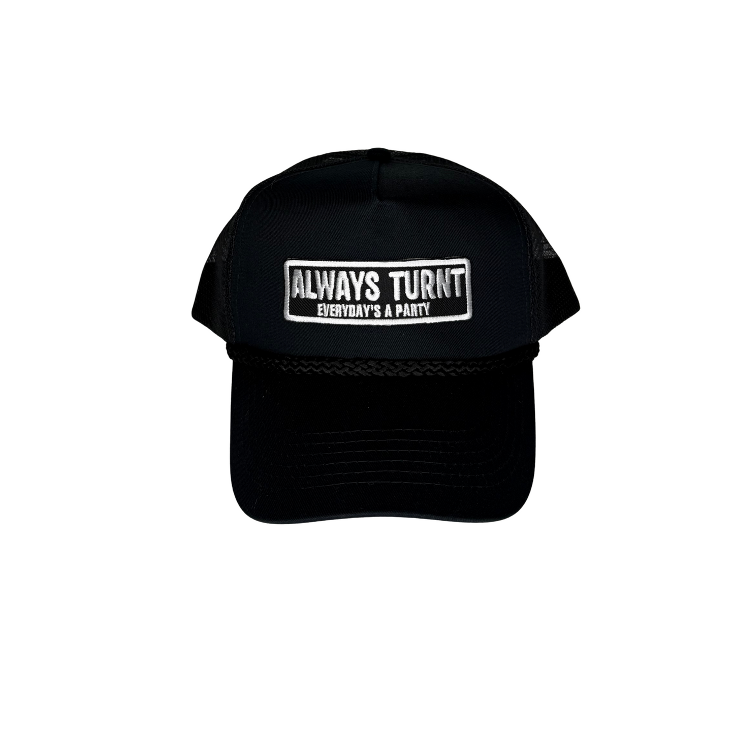 BLACK "ALWAYS TURNT" TRUCKER HAT